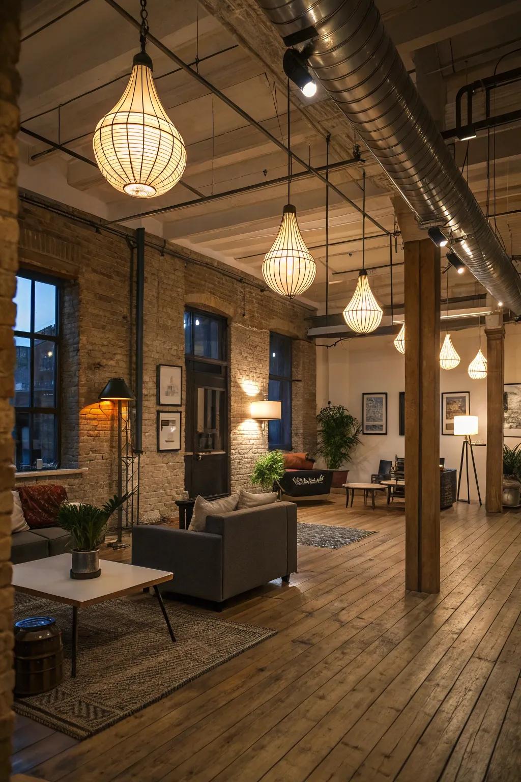 Lighting fixtures that serve both functional and artistic roles.