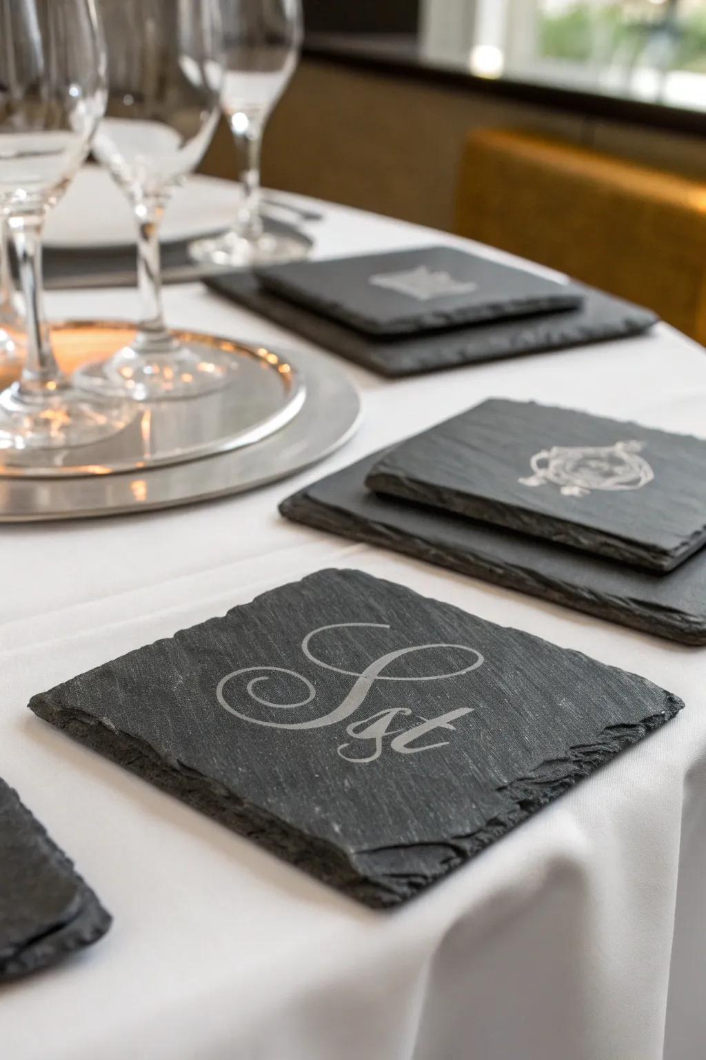 Stone mats introduce a refined touch to any dining setup.