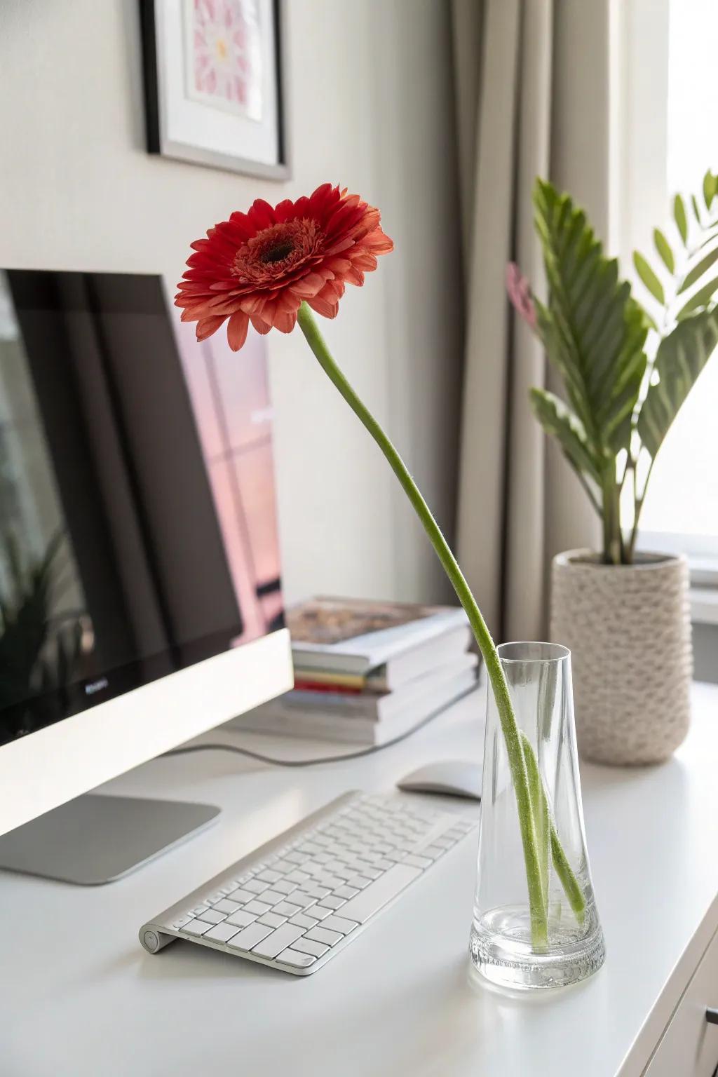 A statement solitary stem piece that exudes elegance and simplicity.