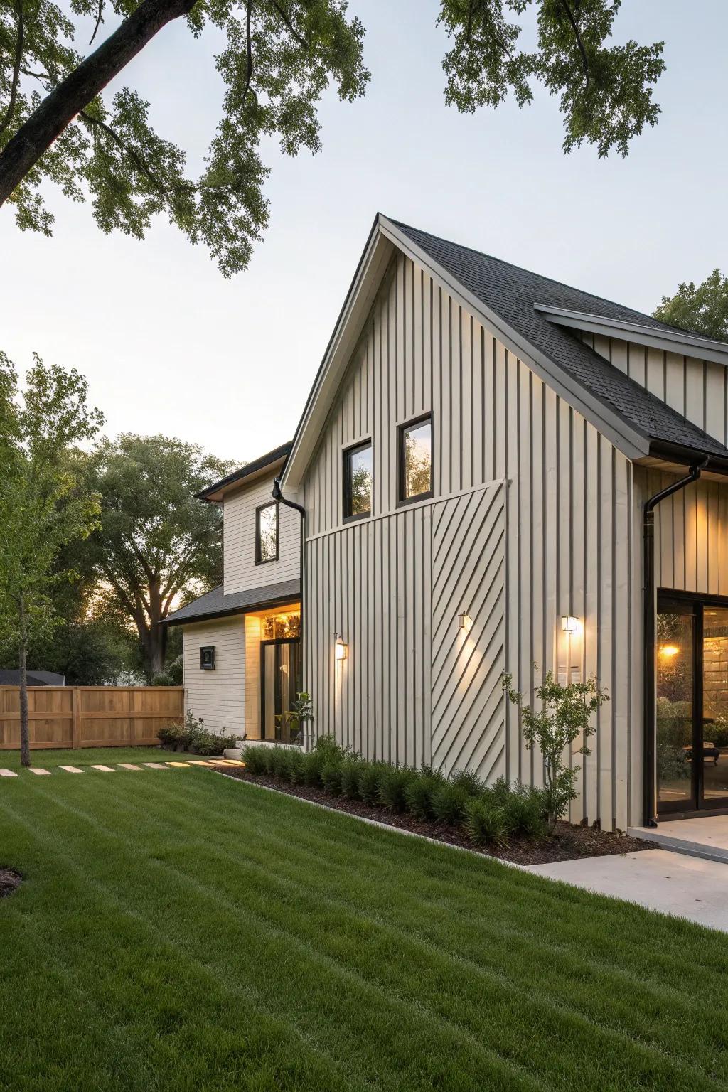 Unique asymmetrical vertical cladding