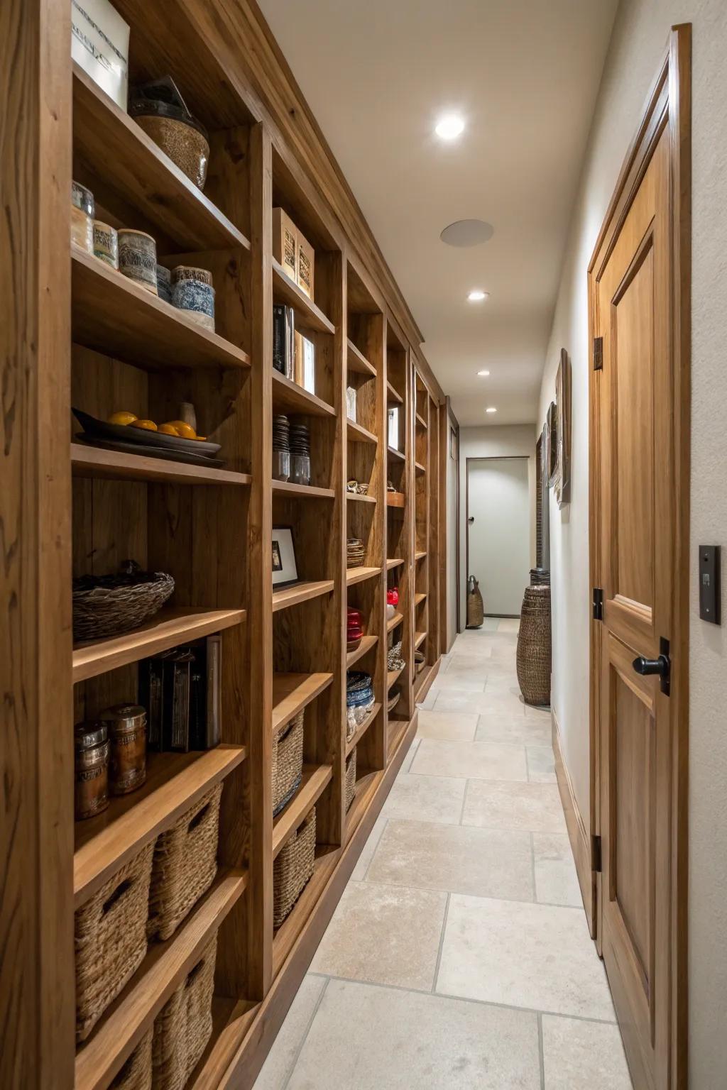 Smart storage solutions maintain your hallway organized and tidy.