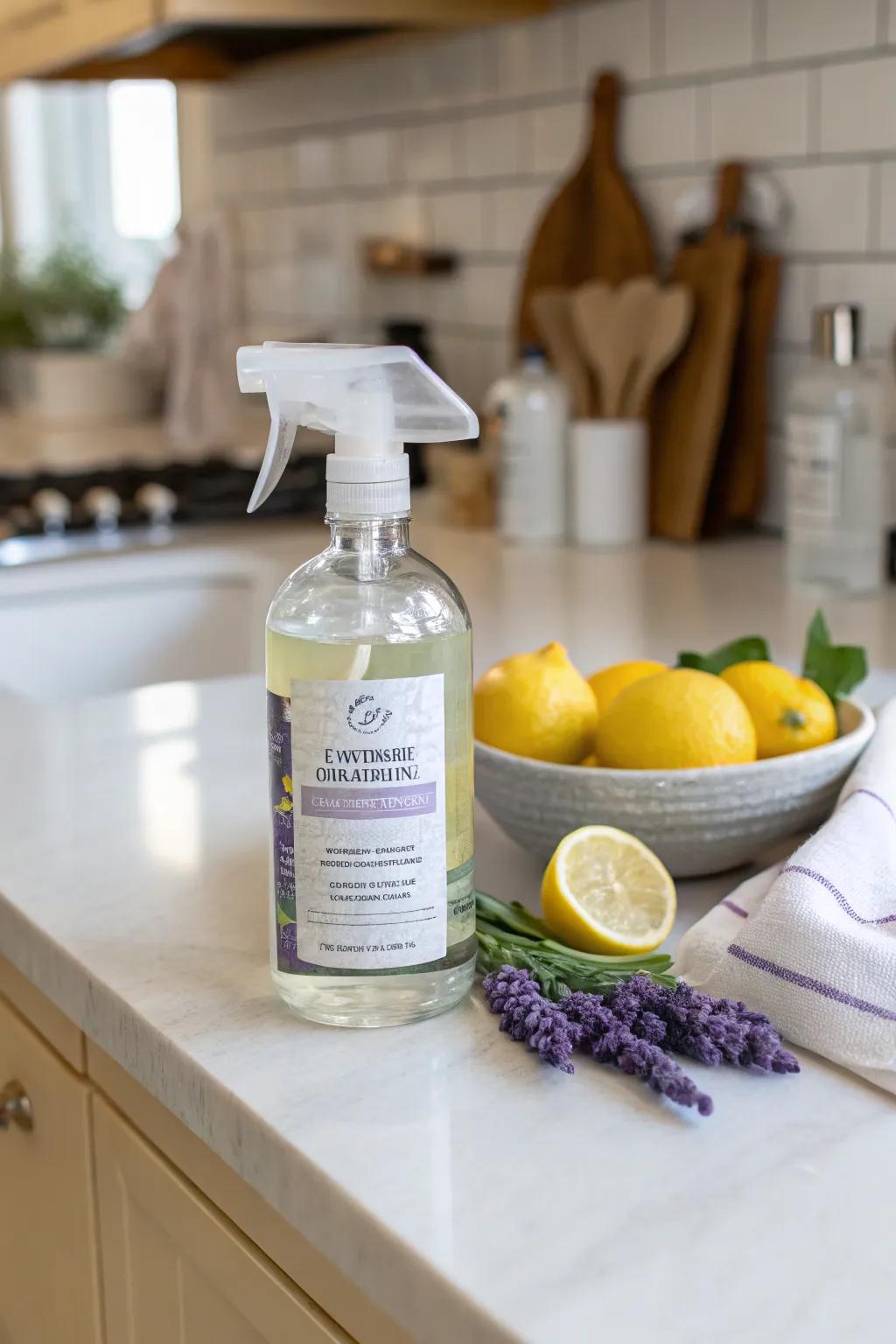 A cleaning solution made with natural ingredients, filling your home with a revitalizing scent.