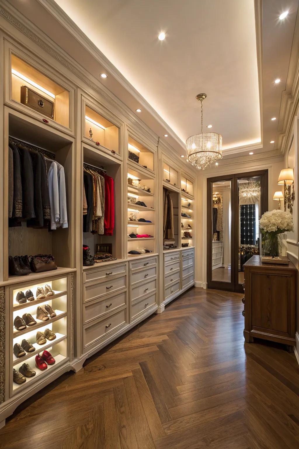 Enjoy elegance using a bespoke closet.