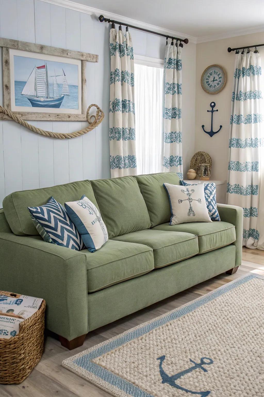 Maritime hues fashion a relaxing, coastal feel in your area.