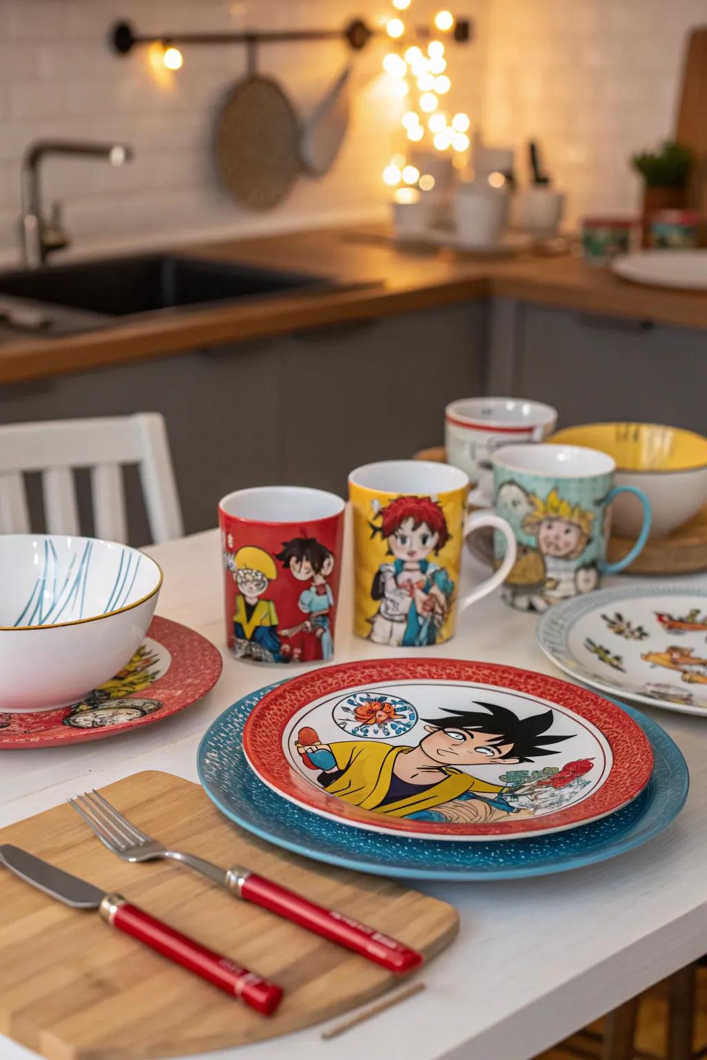 Infuse anime allure into your dining experience using themed dishware.