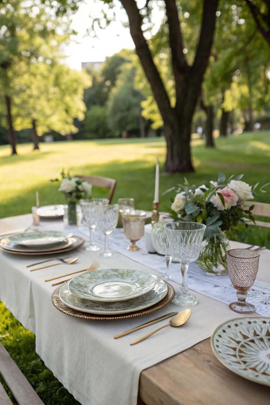 Sophisticated table settings elevate any park event.
