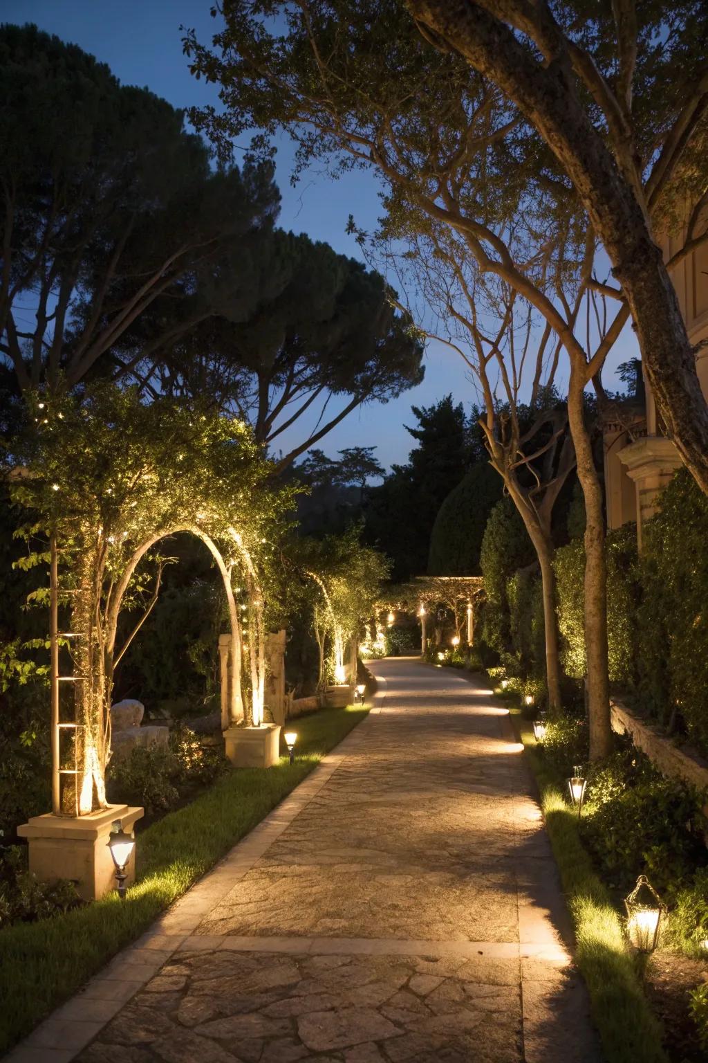 Draw interest upwards through under-lighting.