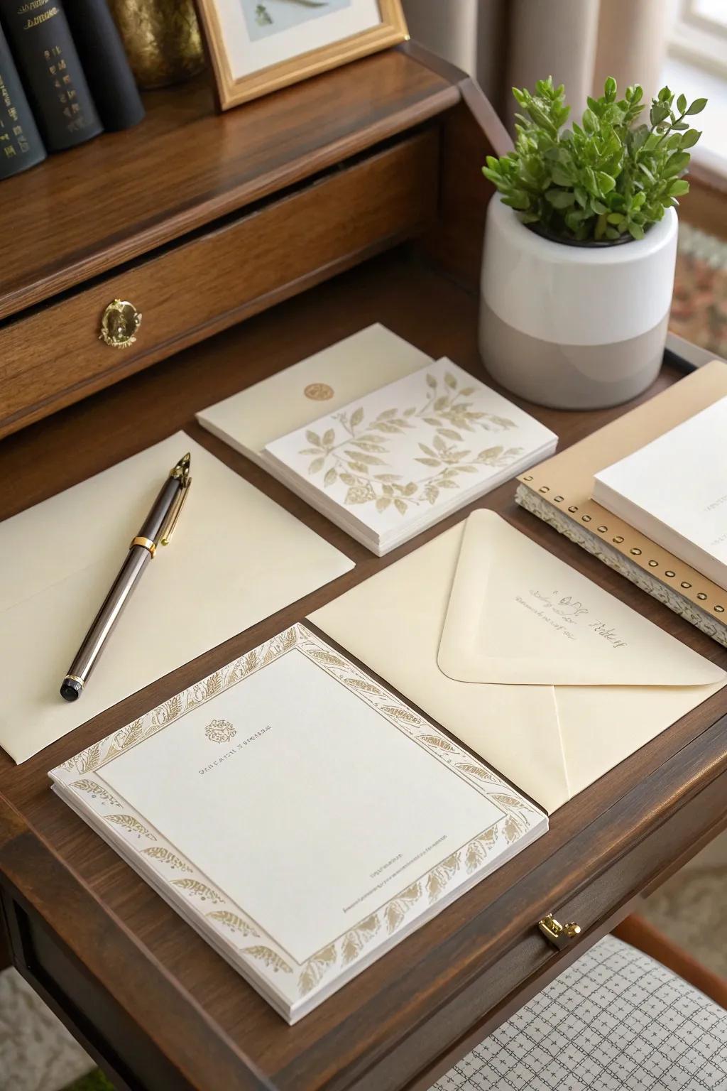 Personalized stationery for those heartfelt, handwritten moments.