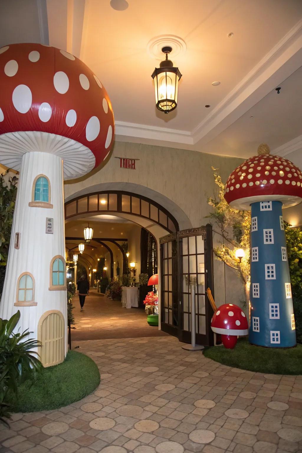 Monumental themed props fashion an impactful and share-worthy entrance.
