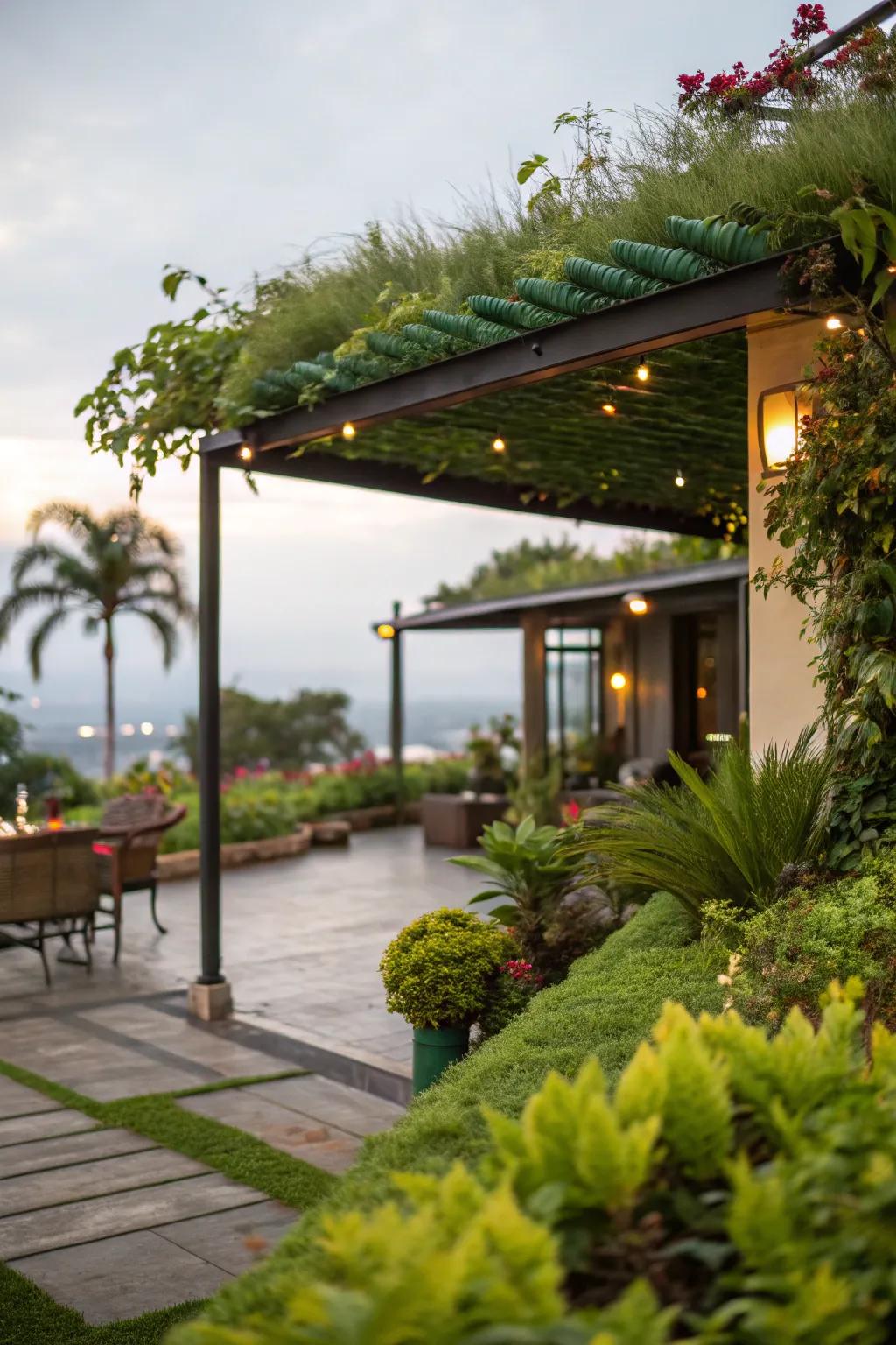 Green roofs append an eco-aware hint to your patio.