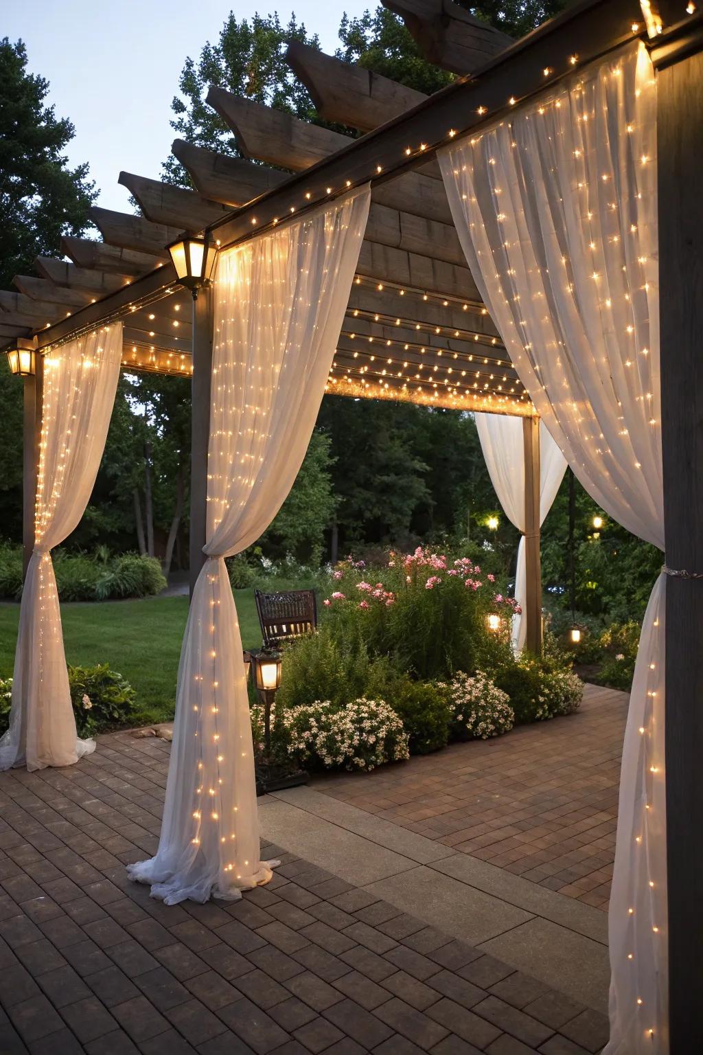 Drape lights supply a glamorous, draped consequence.