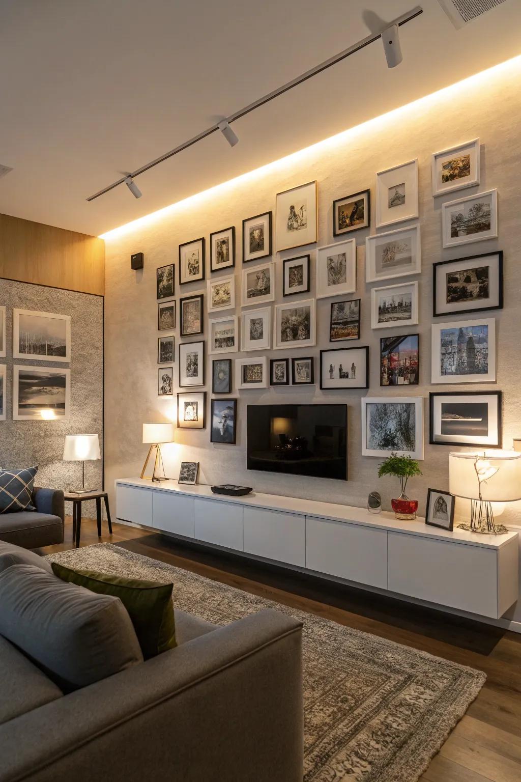 Accent luminescence transmutes this photographic montage into a striking focal component.