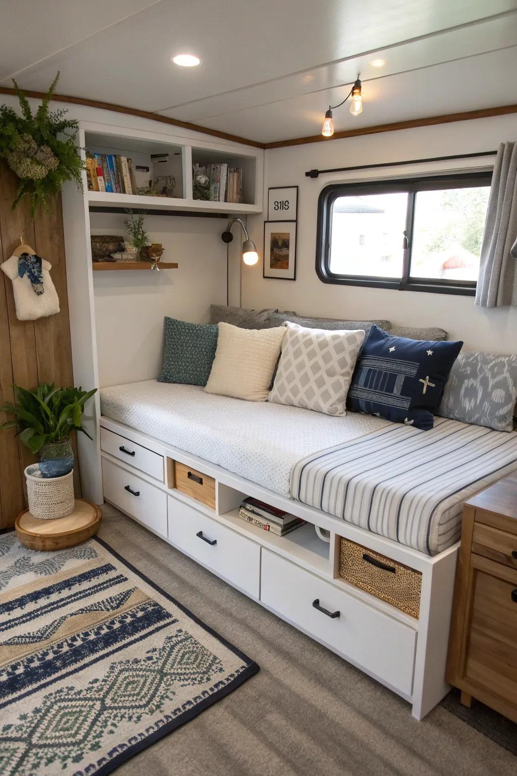 Convertible beds are excellent for maximizing room versatility.