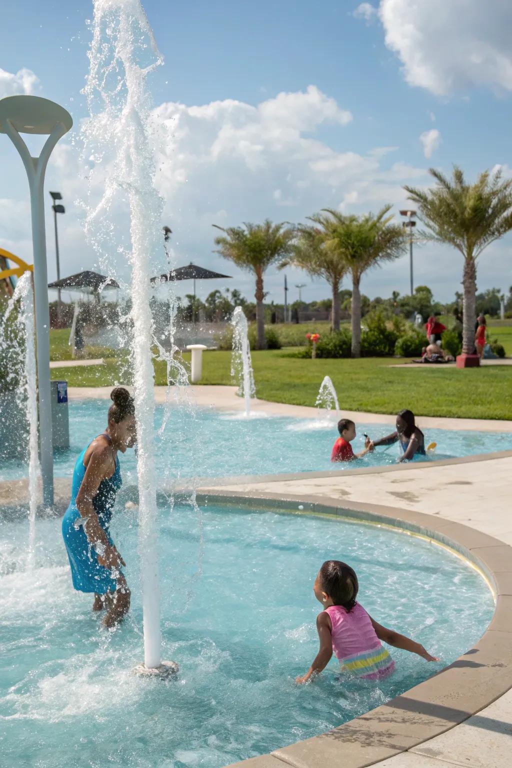 Interactive water features turn your pool into a hub of fun.