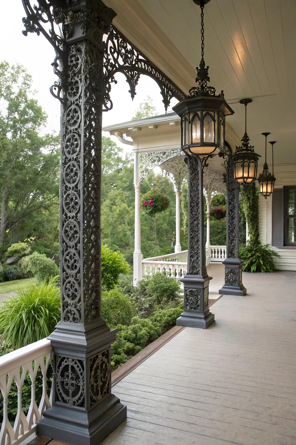 Metalwork adds dramatic and timeless charm.