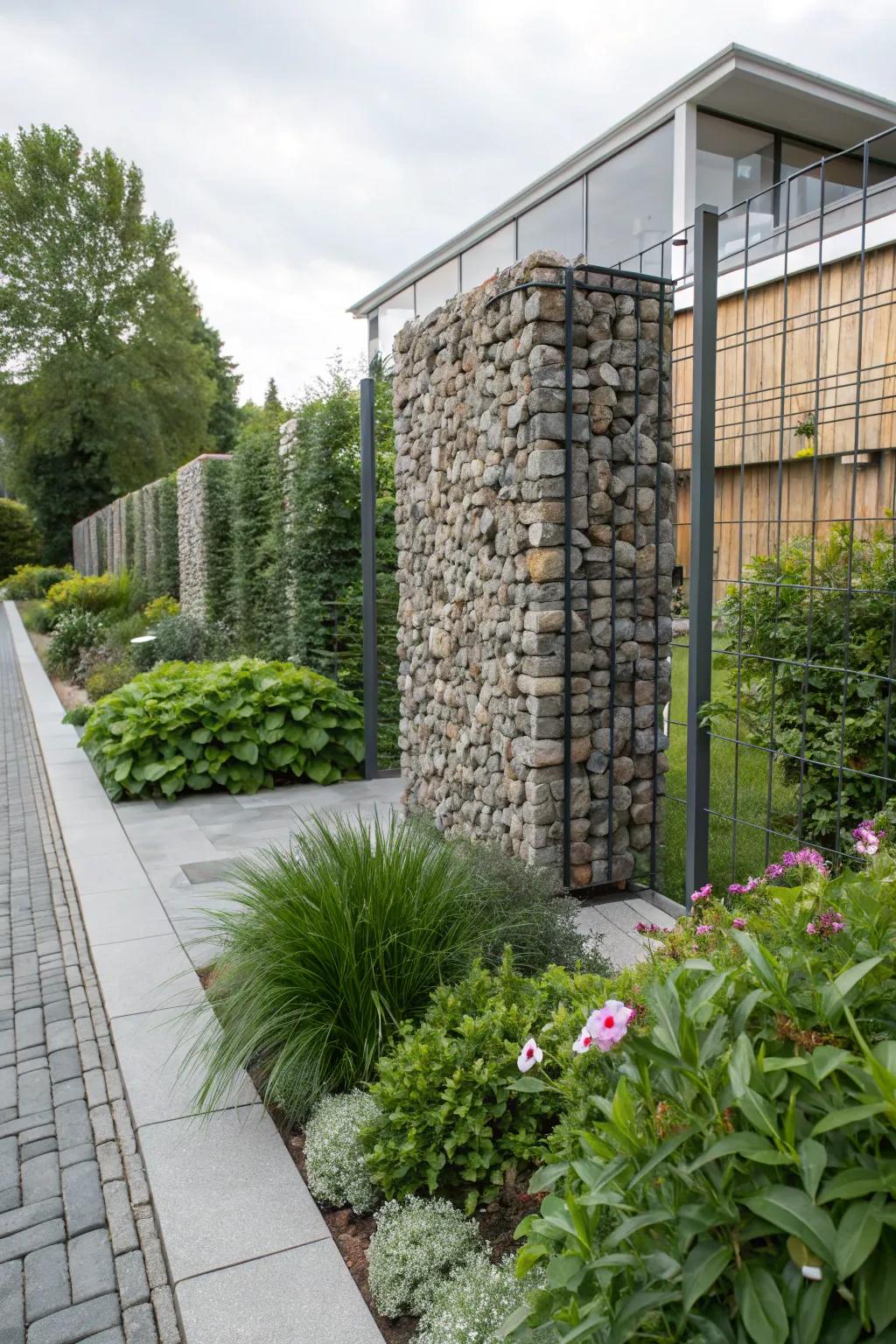 Stonework walls combine strength and style for effective privacy.