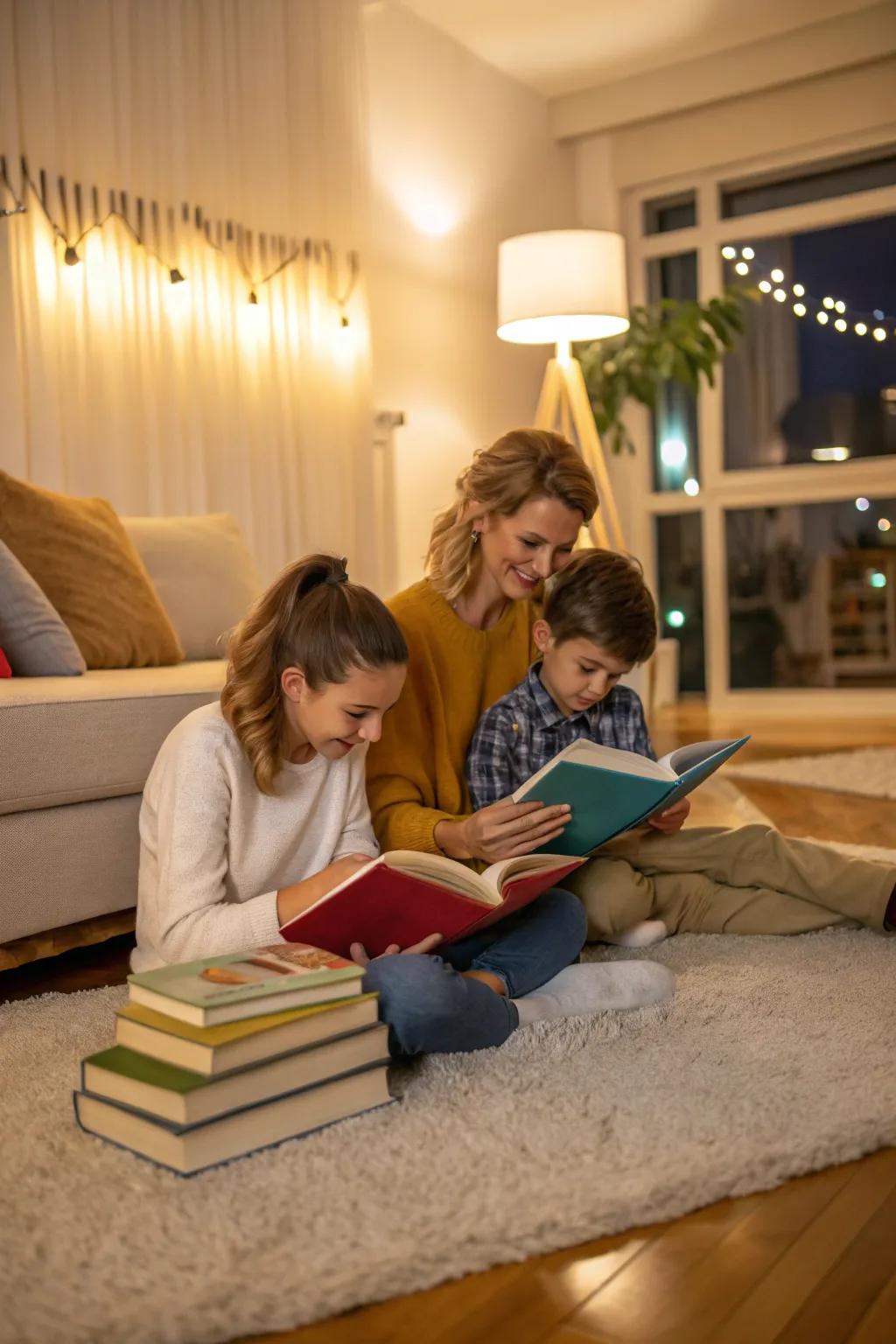 With a cozy storytime arrangement, create a warm, personal scene.