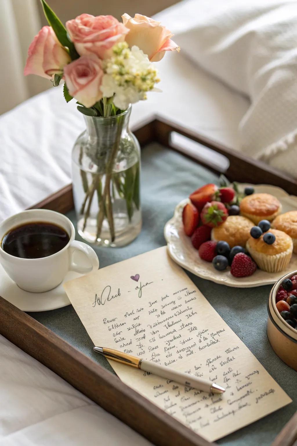 Love words add a heartfelt touch to your breakfast.
