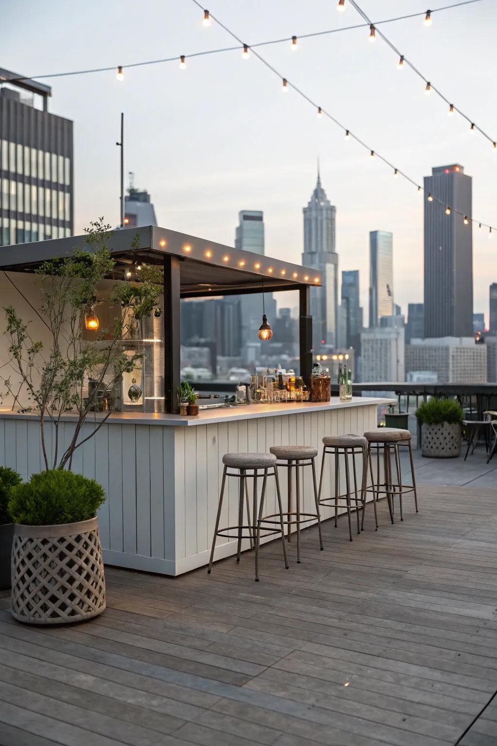 Mix and mingle via a fashionable rooftop bar.