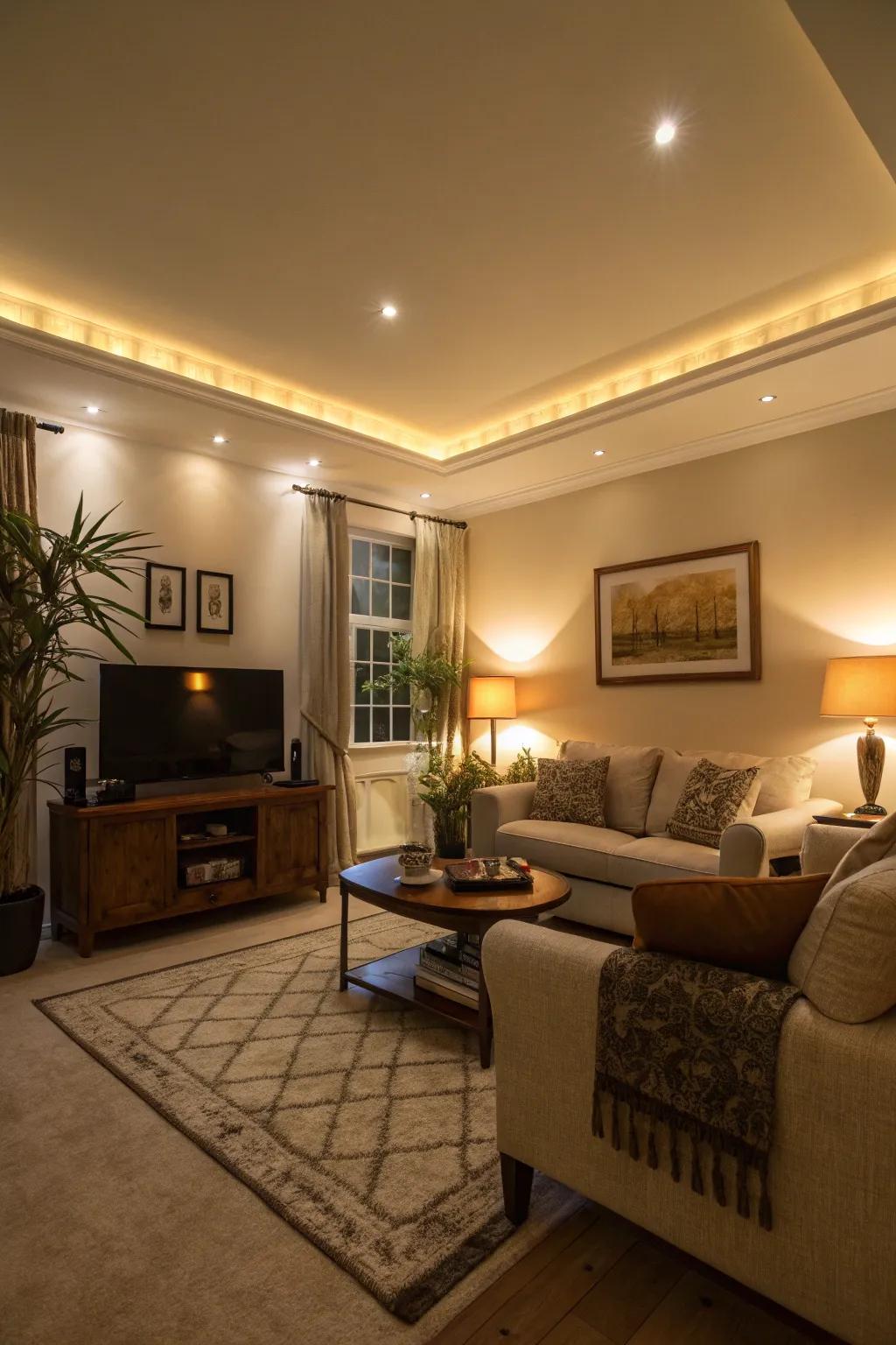 Realize a contemporary aesthetic through cove illumination.
