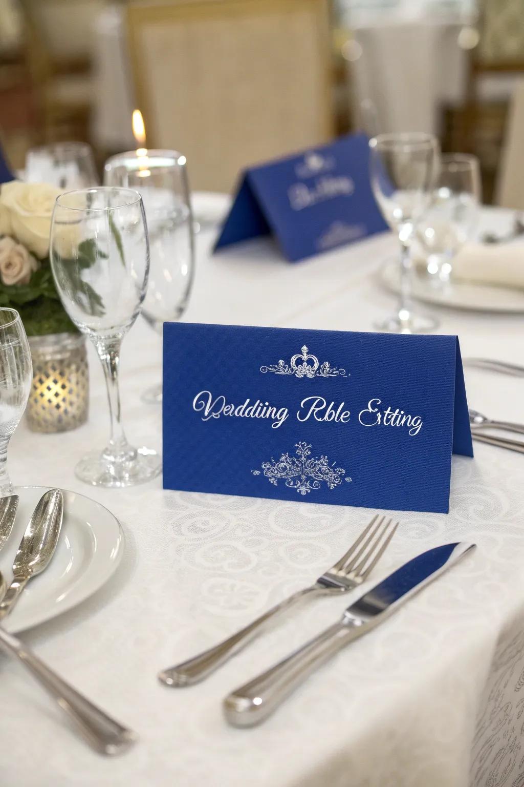 Custom place tags adding a special touch to the table.