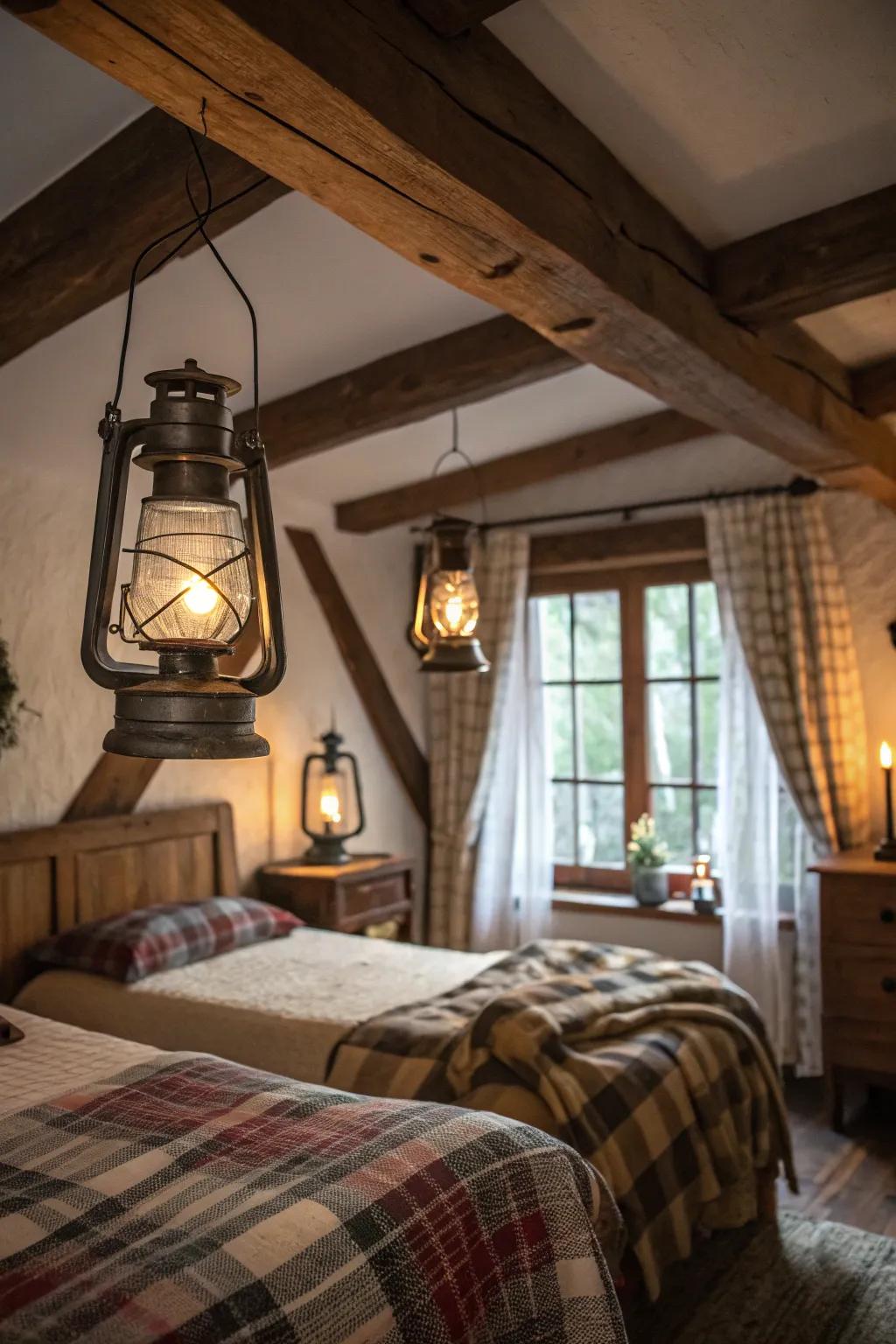Hanging lamps add charming appeal and ambient light.