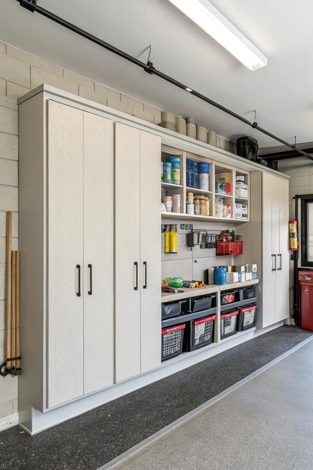 Tailored storage units providing sleek and organized storage.