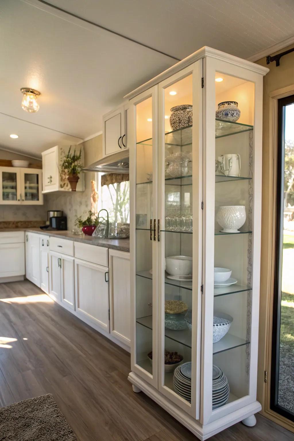 Infusing elegance and openness with glass doors.
