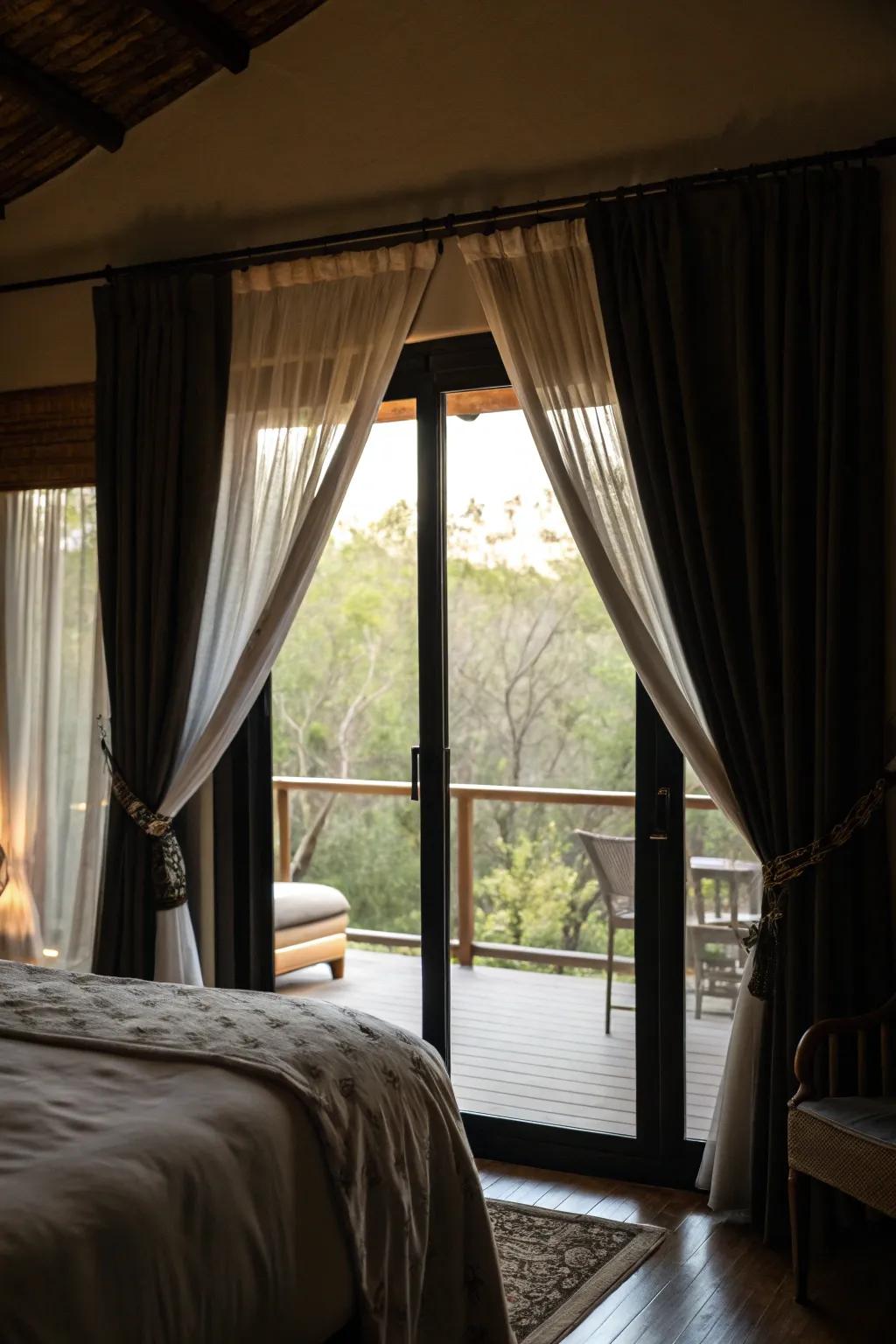 Total Blackout drapes guarantee total privacy and darkness.
