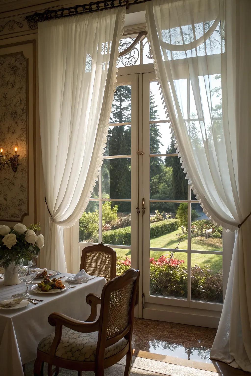 Folded panels offer sophistication and elegance to any dining room.