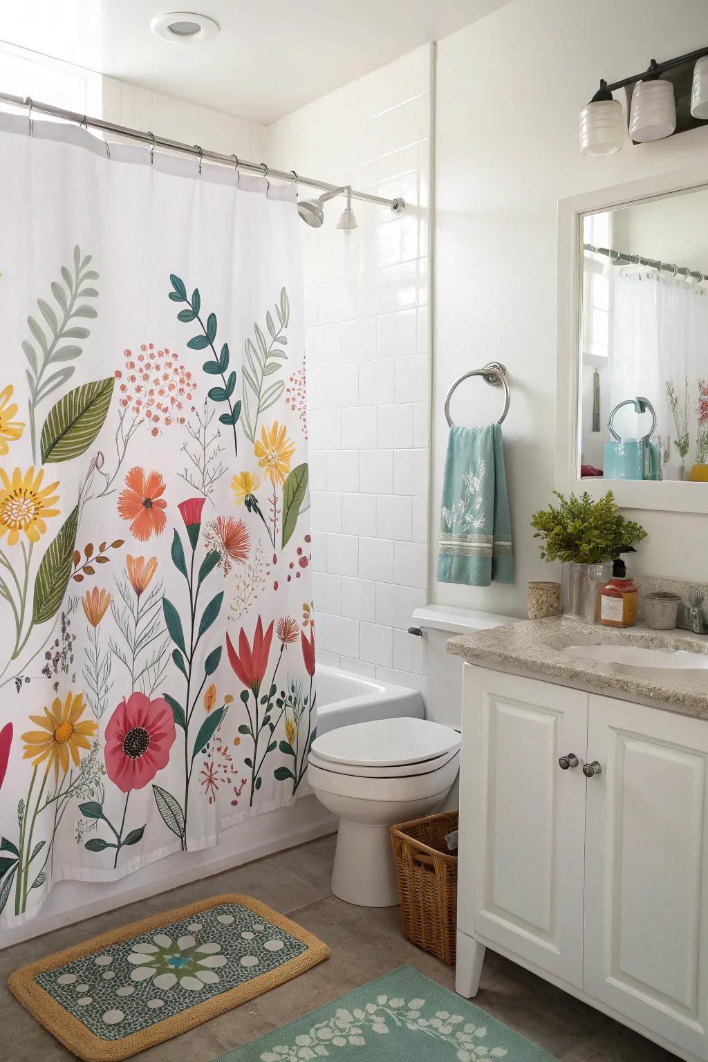 Seasonal motifs keep your bathroom décor animated and current.