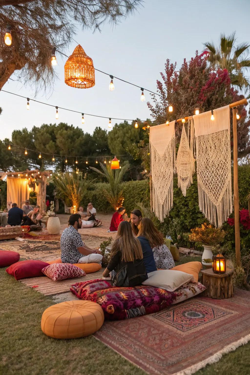 For a laid-back party, create a relaxed carefree atmosphere.
