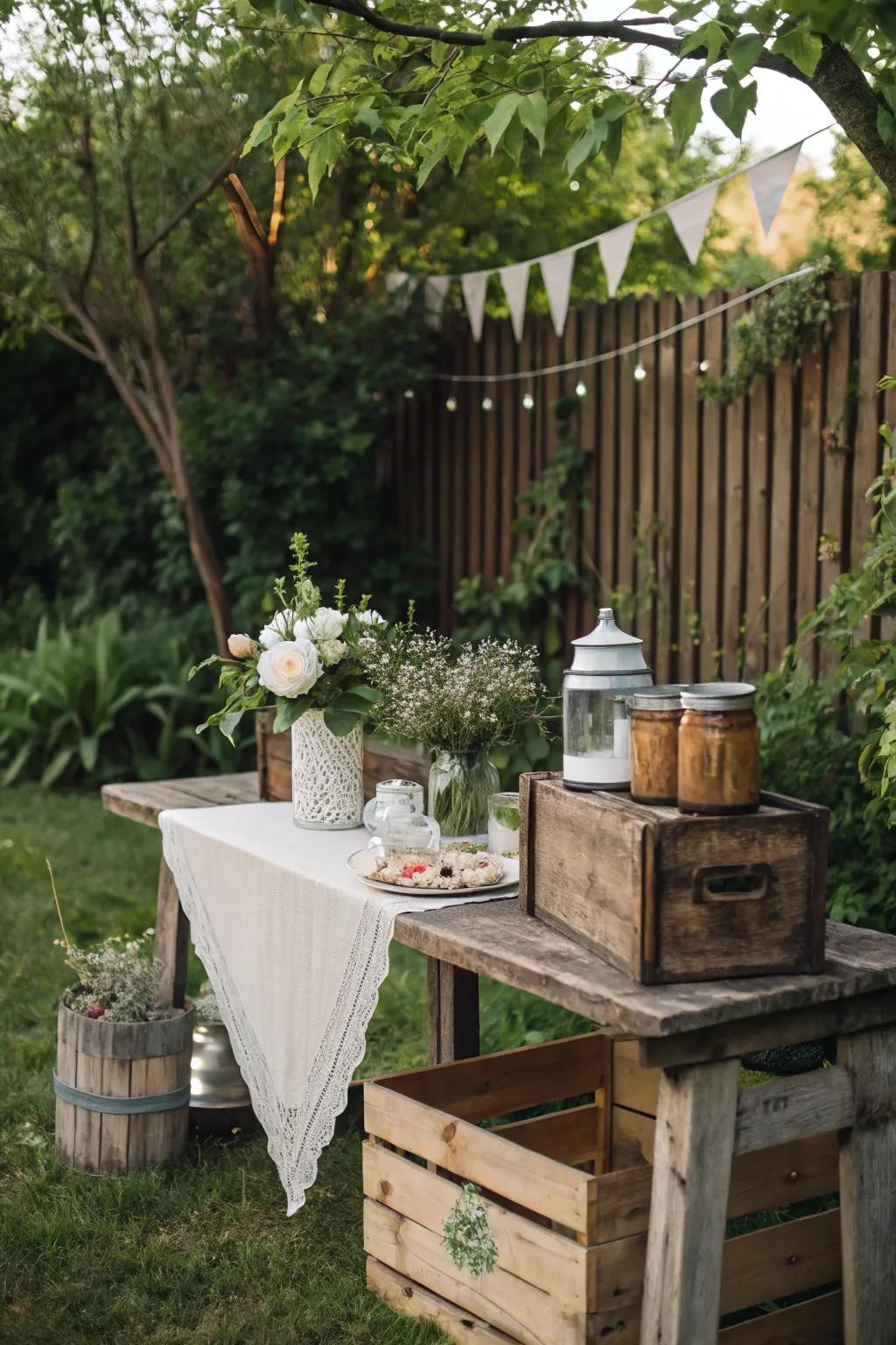 Vintage accents add charm and nostalgia to any barbecue setting.