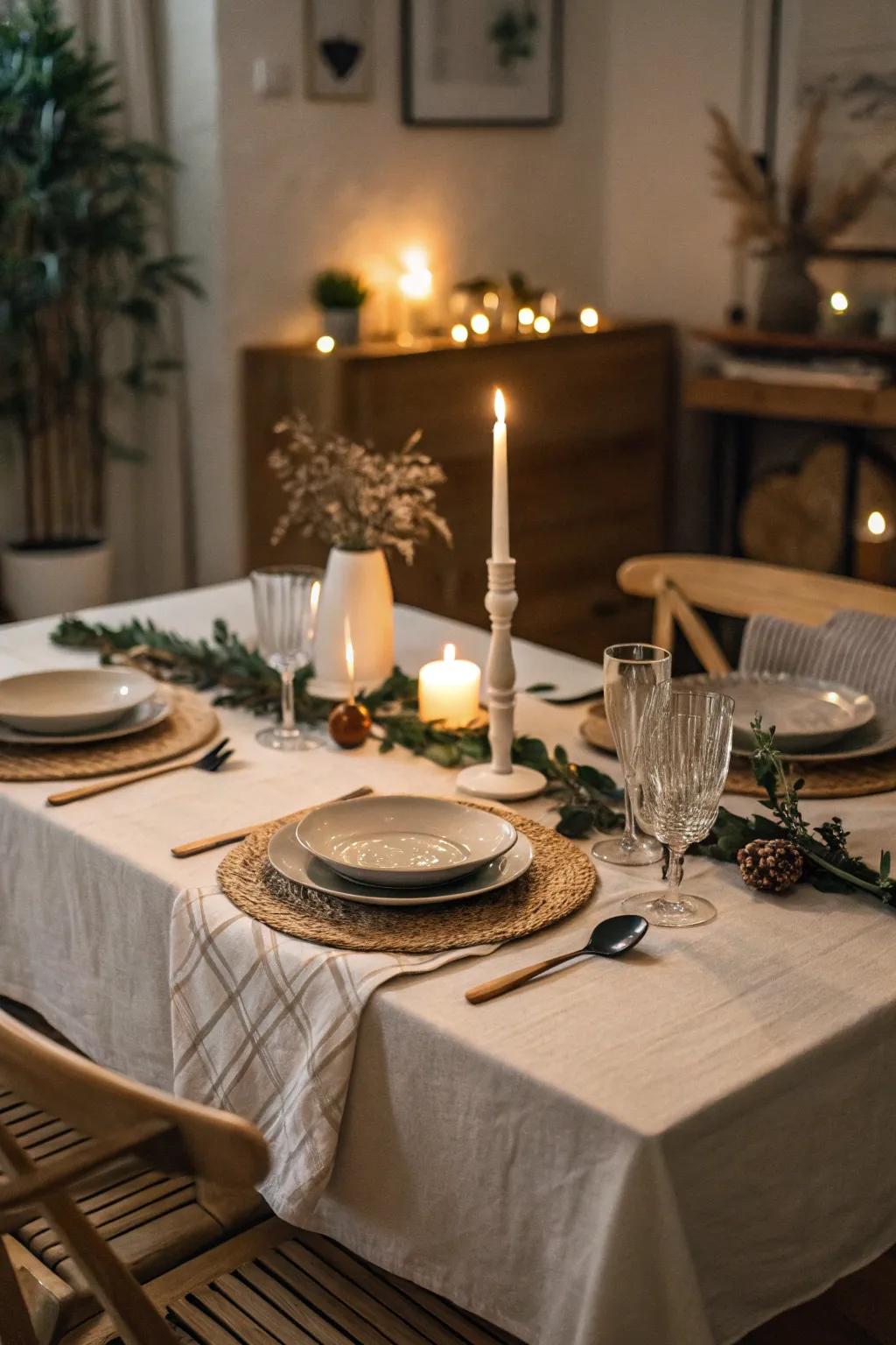 Fitted wraps provide a snug and cozy tabletop.