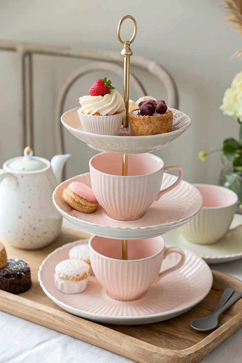 Elevate your afternoon tea with these charming teacup dessert tiers!