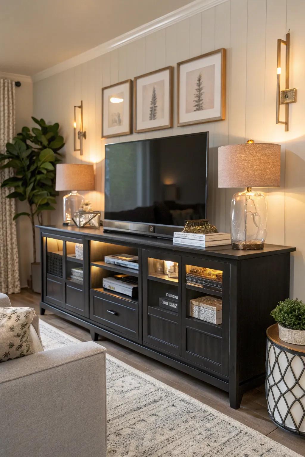 A media console merges panache with use.