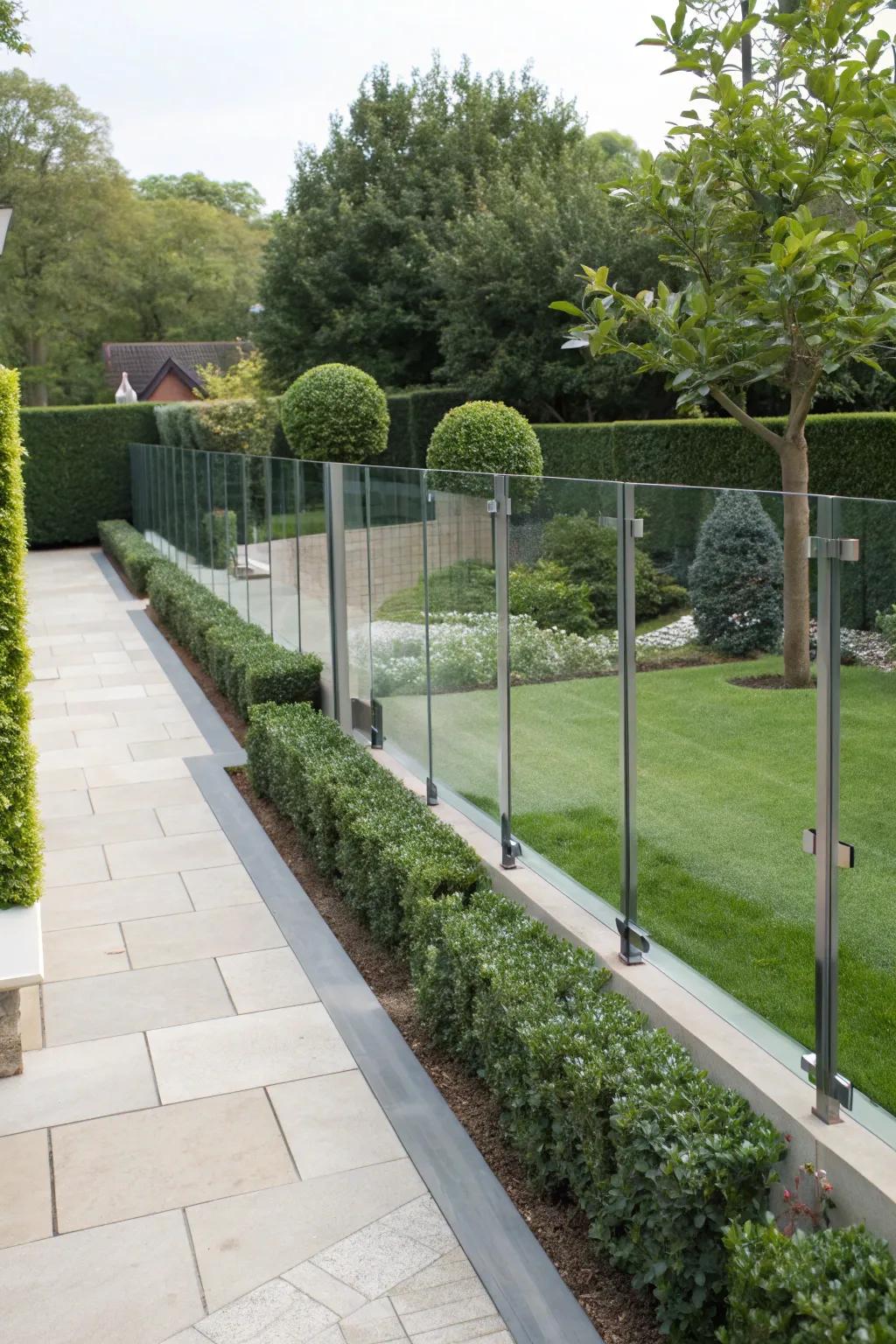 Glass panels provide an open, airy feel.