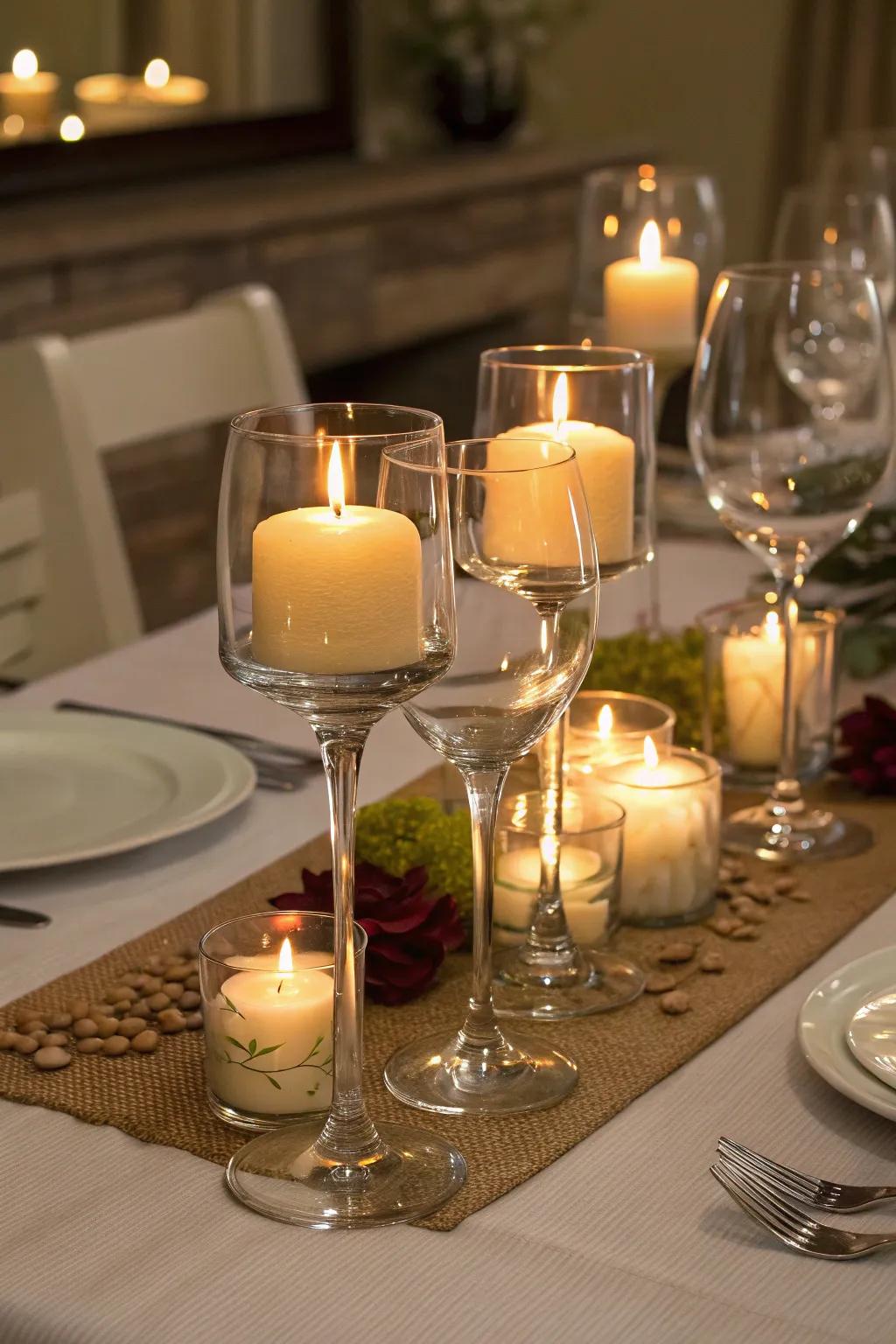 Artistic dimension is achieved with drinkware domes.