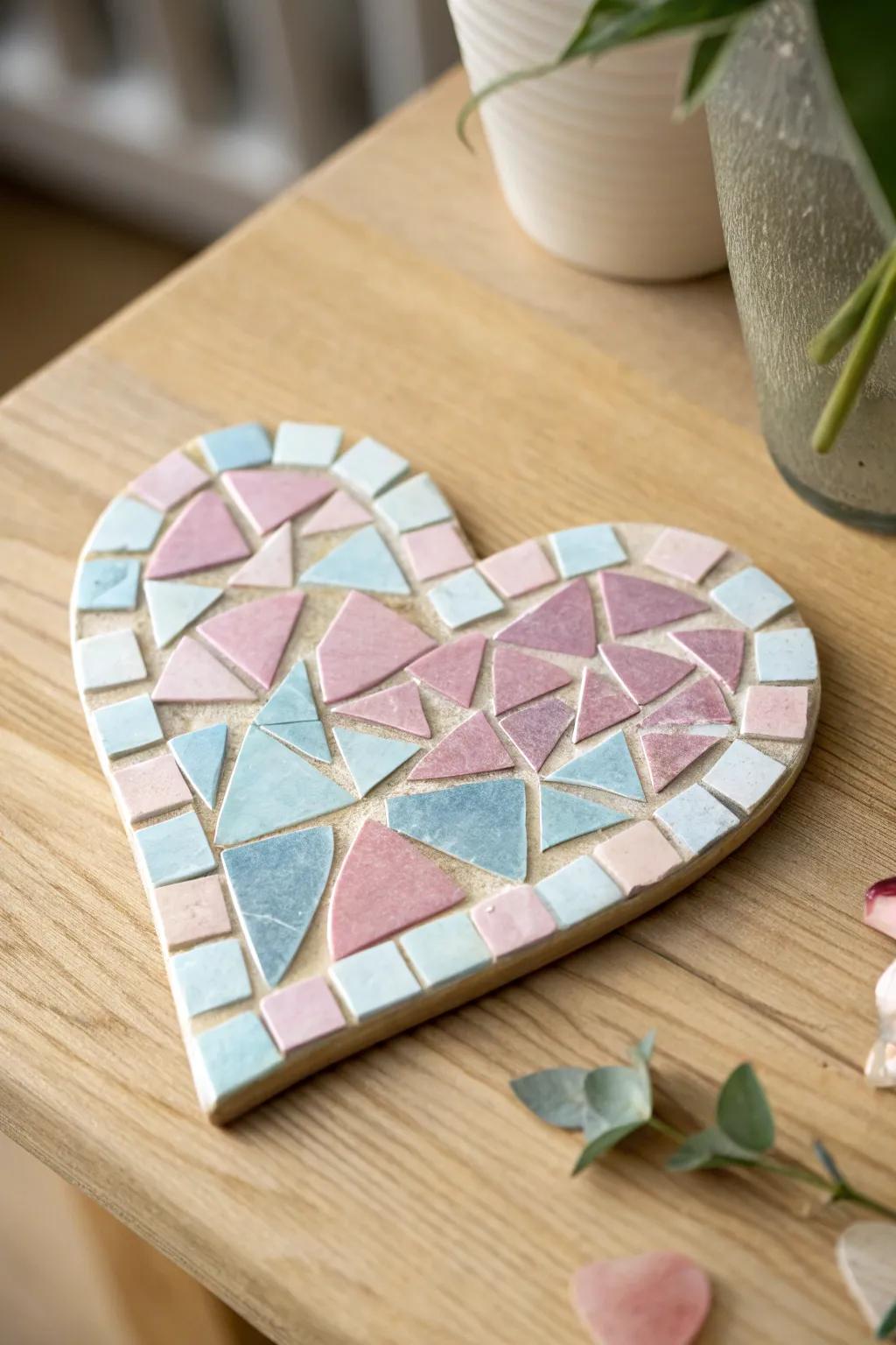 Artisan refinement: Appreciate a touch of affection on your table through these heart mosaic liners.