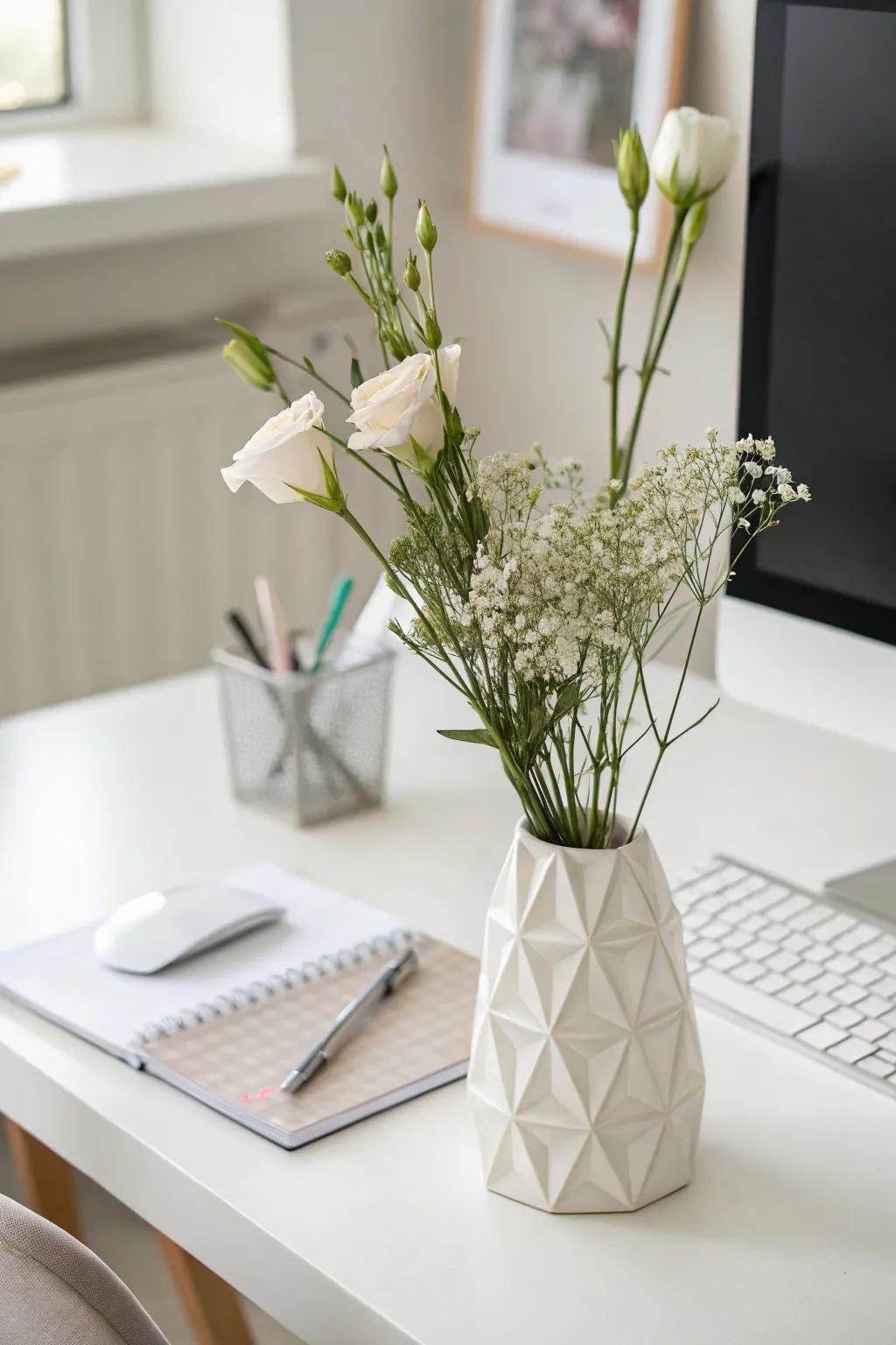Minimalist arrangement creating a potent assertion in simplicity.