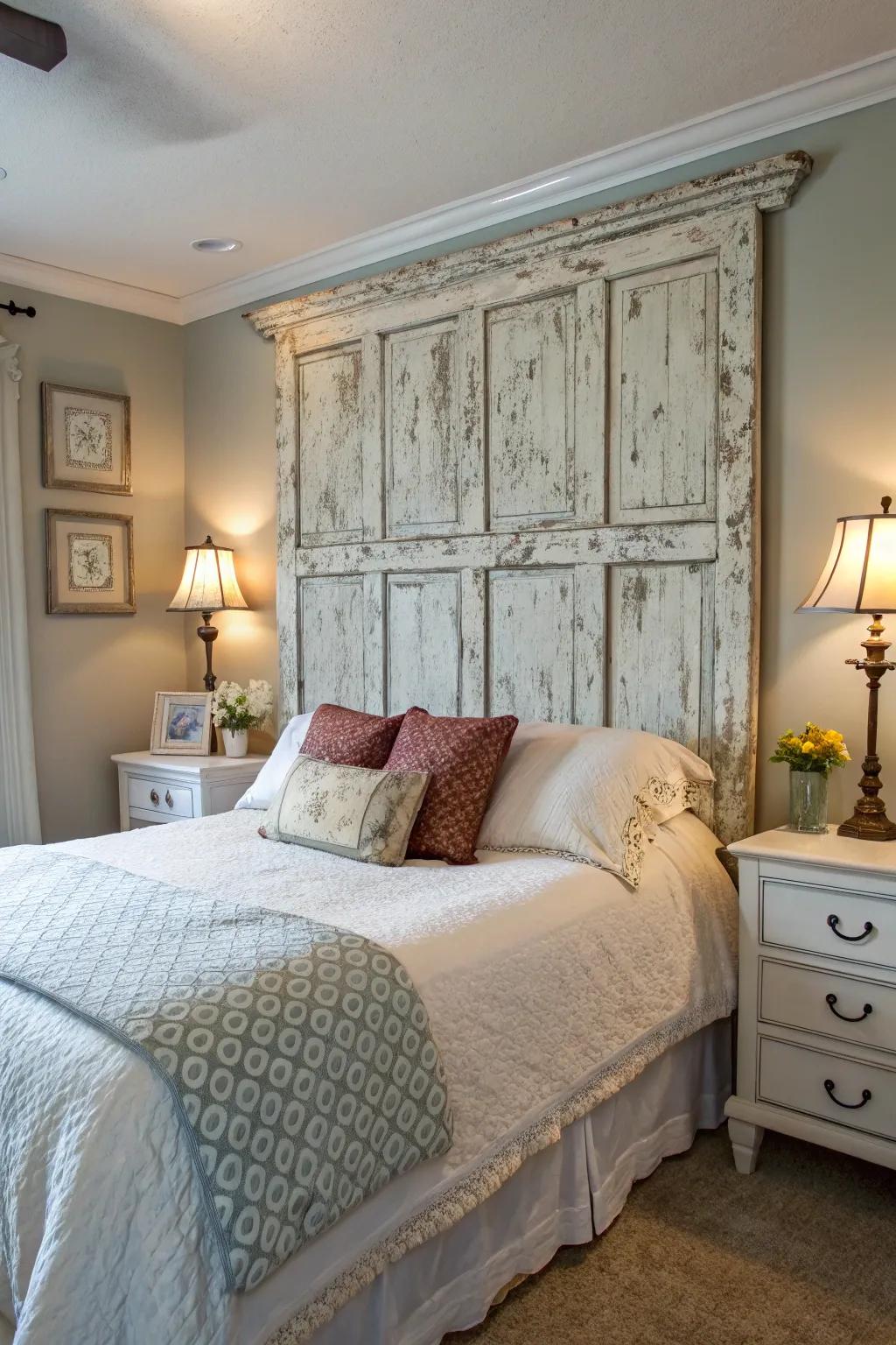 Worn panels provide a vintage and aged aesthetic.