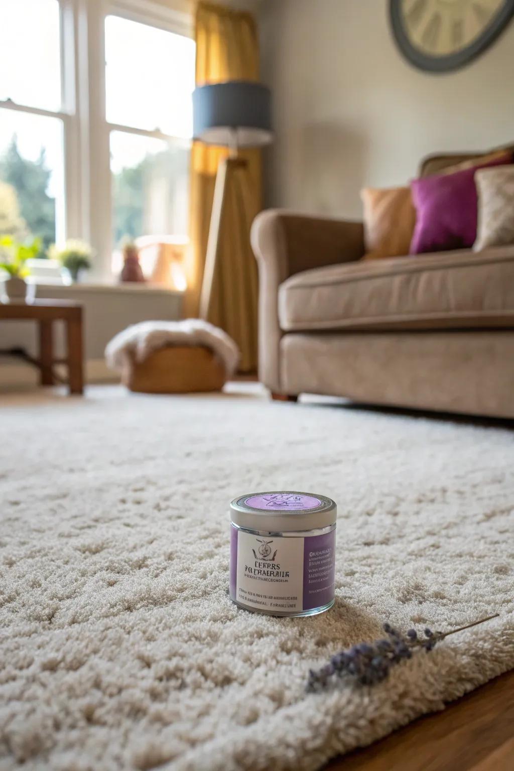 Keep your home smelling fresh with lavender carpet freshener.