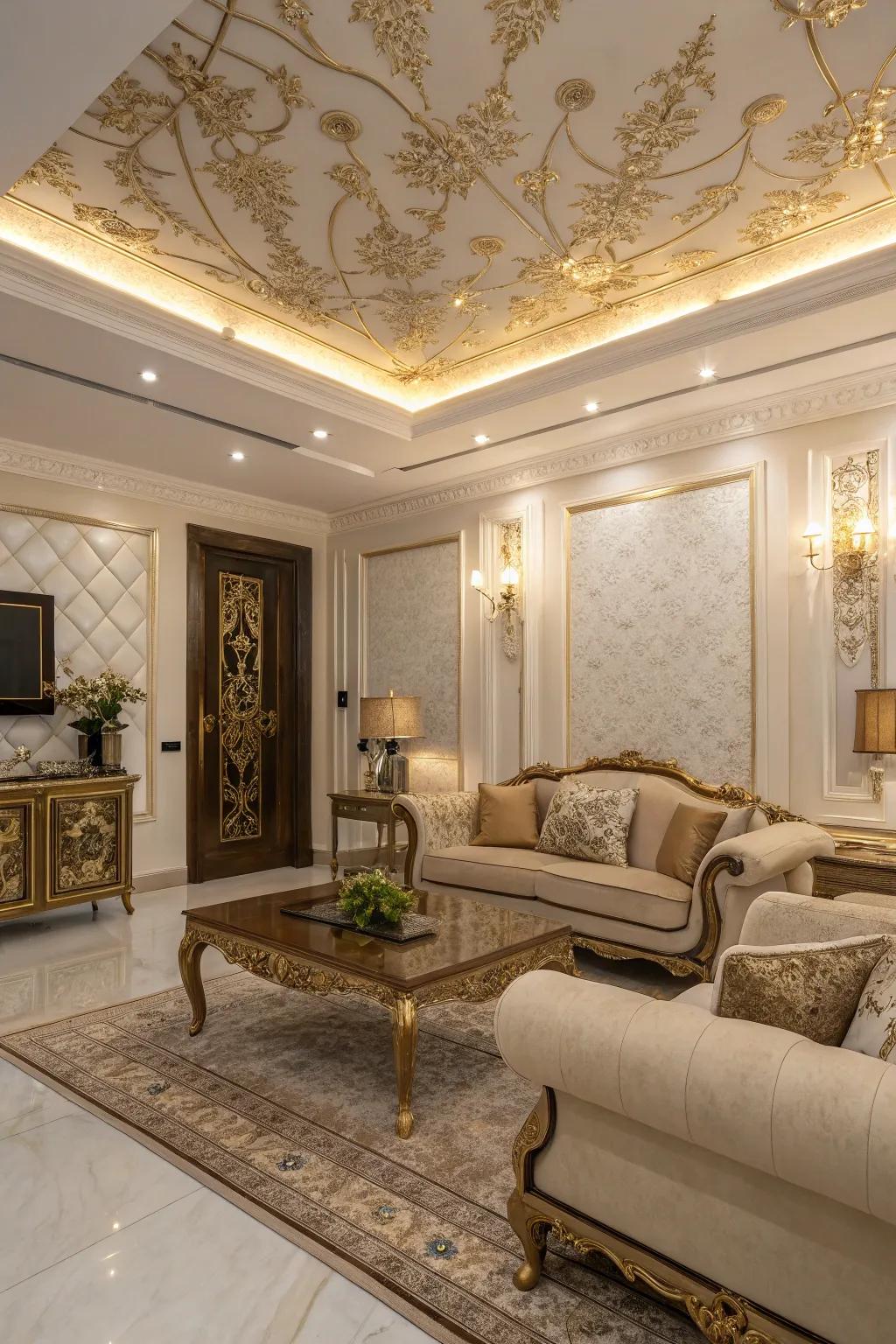 Gilded details give delightful, luxurious touches.