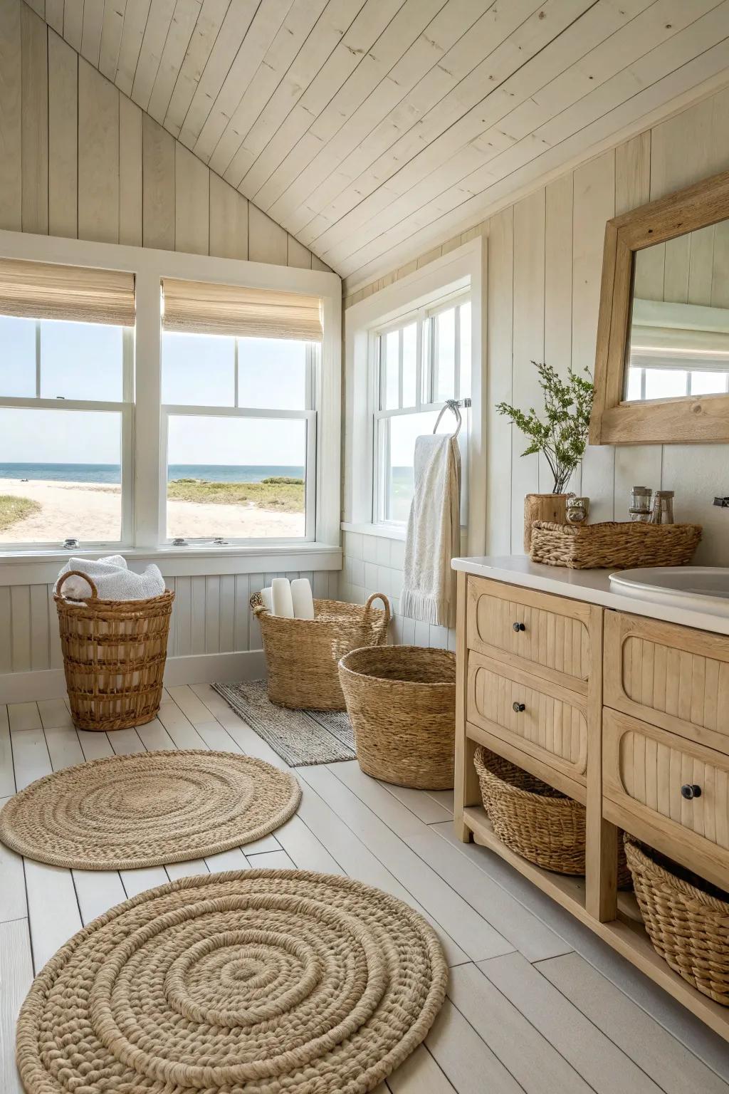 Woven textures add an inviting touch.