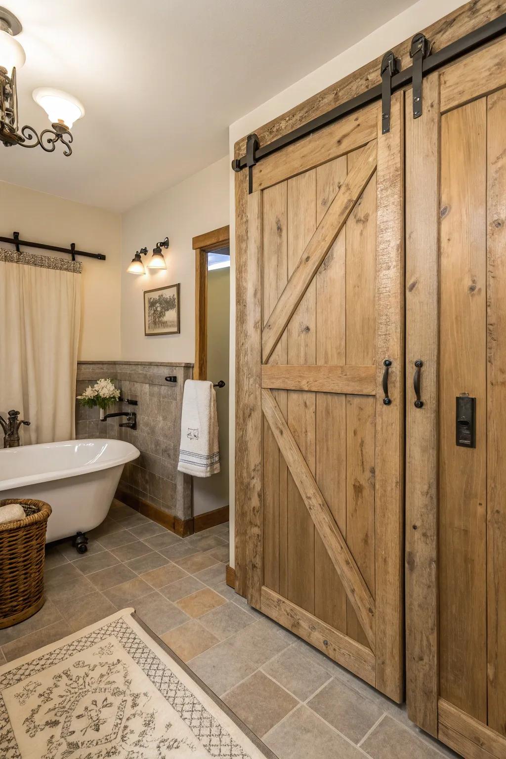 Weathered wood provides a vintage charm that complements modern decor.