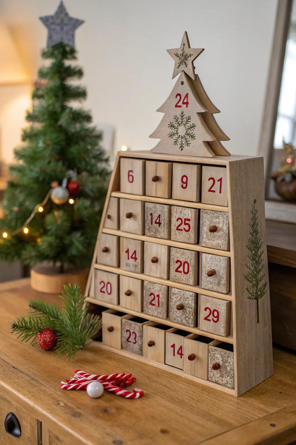 An advent schedule tree that makes counting down to Christmas amazing.
