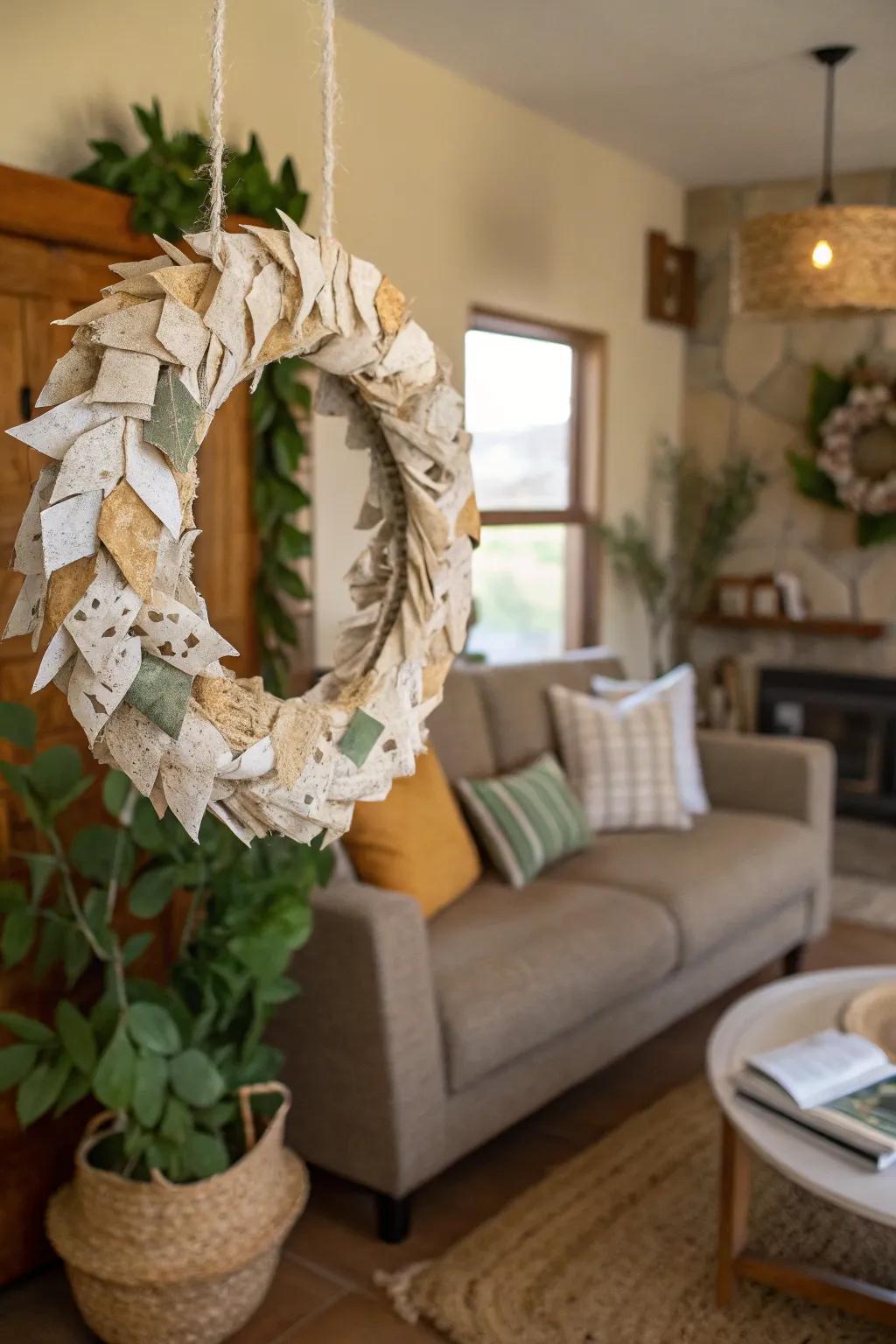 A wreath reflecting environmental consciousness and innovation.