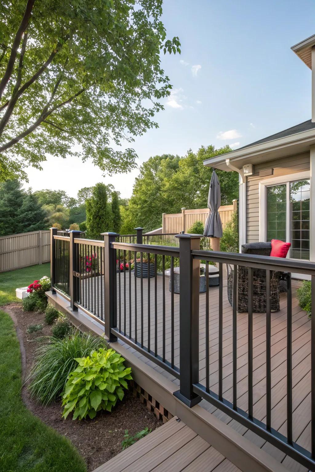 Code-adhering aluminum railings guaranteeing safety and style.