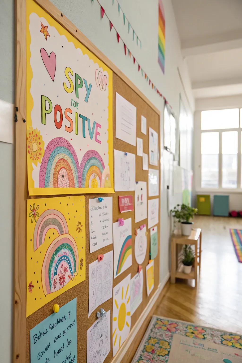 A display board filled with positive affirmations.