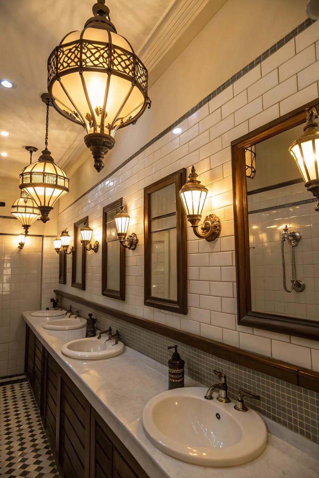 Vintage fixtures offer ageless charm.